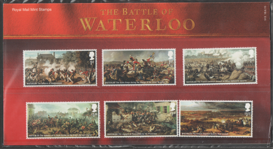 (image for) 2015 Battle of Waterloo Royal Mail Presentation Pack 513 - Click Image to Close